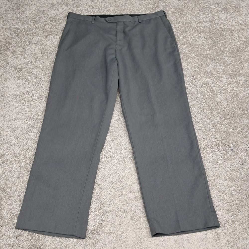 Stafford Travel Classic Fit Super Trouser Mens 40x30 Charcoal Gray Dress Pants